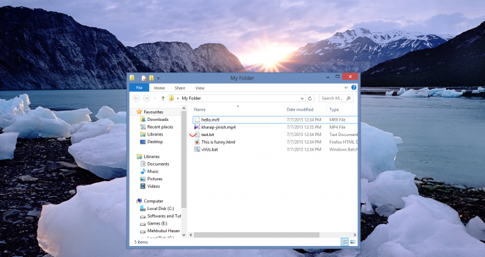 Go to the folder at first