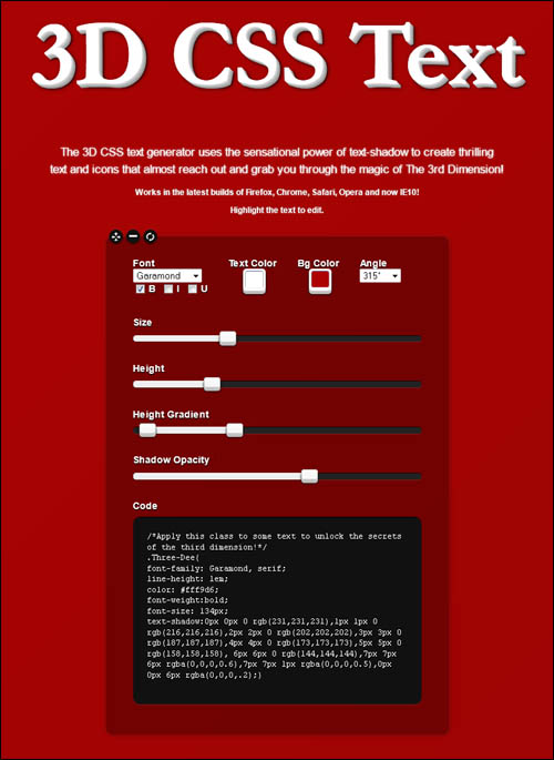 3dcsstext-generator-tool image