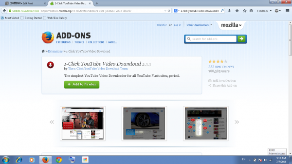 add ons of firefox 1 click youtube downloder