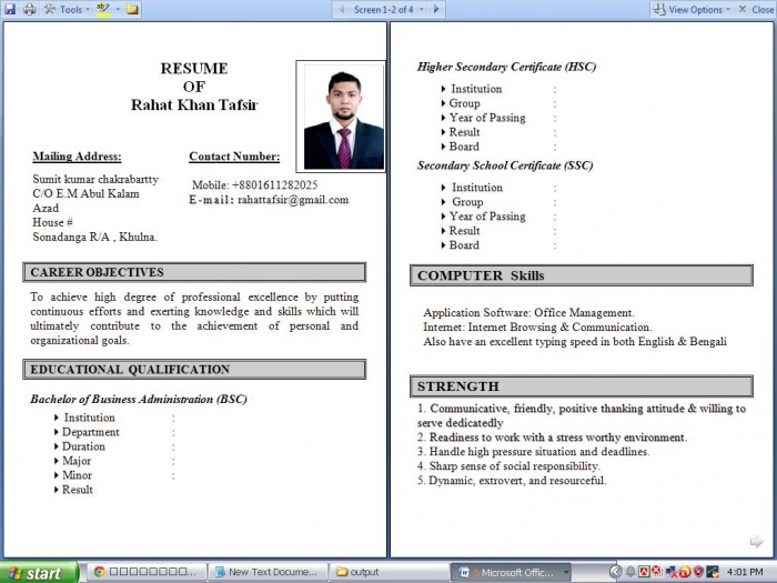 Miss করার আগেই নিয়ে নিন ১৫টি চমৎকার BIO-DATA এর ডিফল্ট ফরম্যাট।,শিখে নিন সহজে MS Word এর বাংলা ও ইংরেজি ফন্ট পরিবর্তন কিবোর্ড এর F2,F3 দিয়ে।