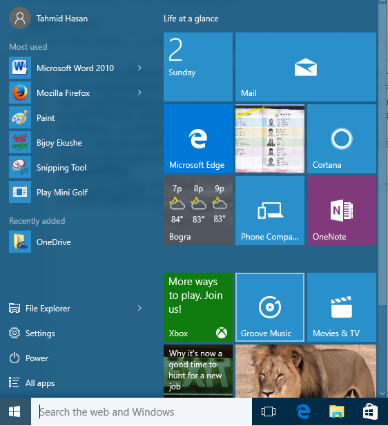 মাইক্রোসফটের শান দেওয়া দুর্ধর্ষ অস্ত্র উইন্ডোজ ১০!