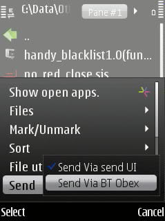 send via bt obex