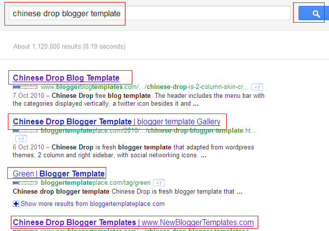 template name search in google