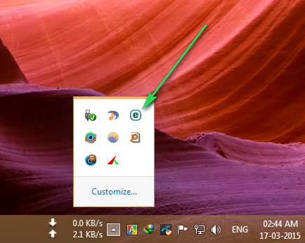 Open the Hidden Icons Menu