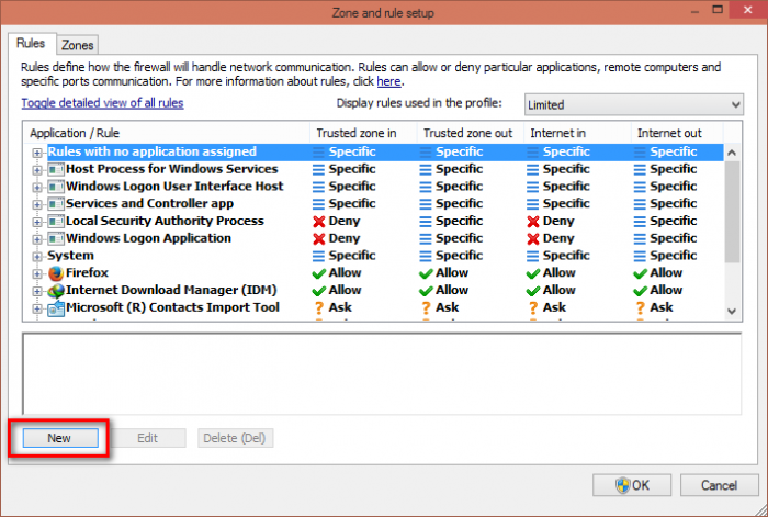 New তে ক্লিক করুন