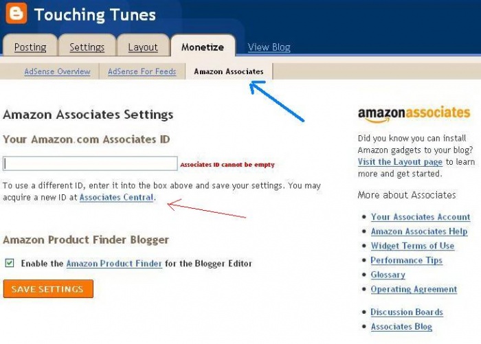 amazon associates for google blogger