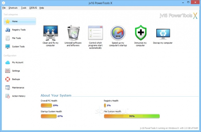 উইন্ডোজ এর জন্য একটি Ultimate পিসি অপ্টিমাইজেশান,উইন্ডোজ রেজিস্ট্রি পরিষ্কার, সিস্টেম পরিস্কার করা এবং ত্রুটি সরানোর একটি Powerful সফটওয়ার Jv16 PowerTools X  4.0.0.1486 + Medicine ফাইল ডাউনলোড করুন