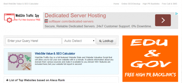 আপনার পছন্দ এর যে কোন ওয়েবসাইট-এর রাঙ্কিং অথবা খুঁটিনাটি চেক করে নিন খুব অল্প সময়ই ।