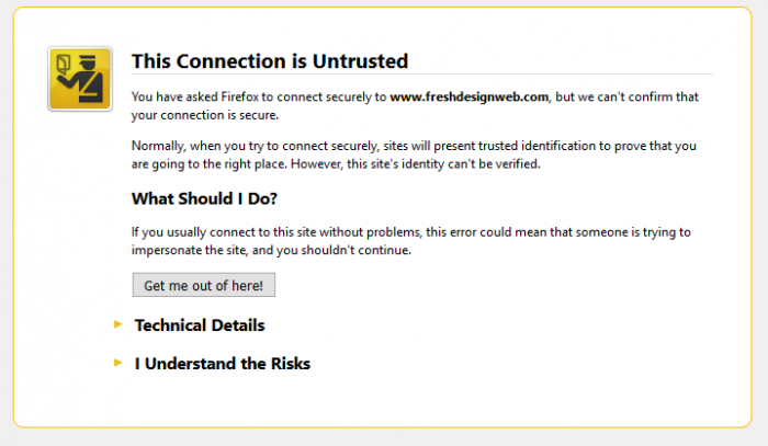 সমাধান করুন মজিলা ফায়ারফক্স এর This Connection is Untrusted