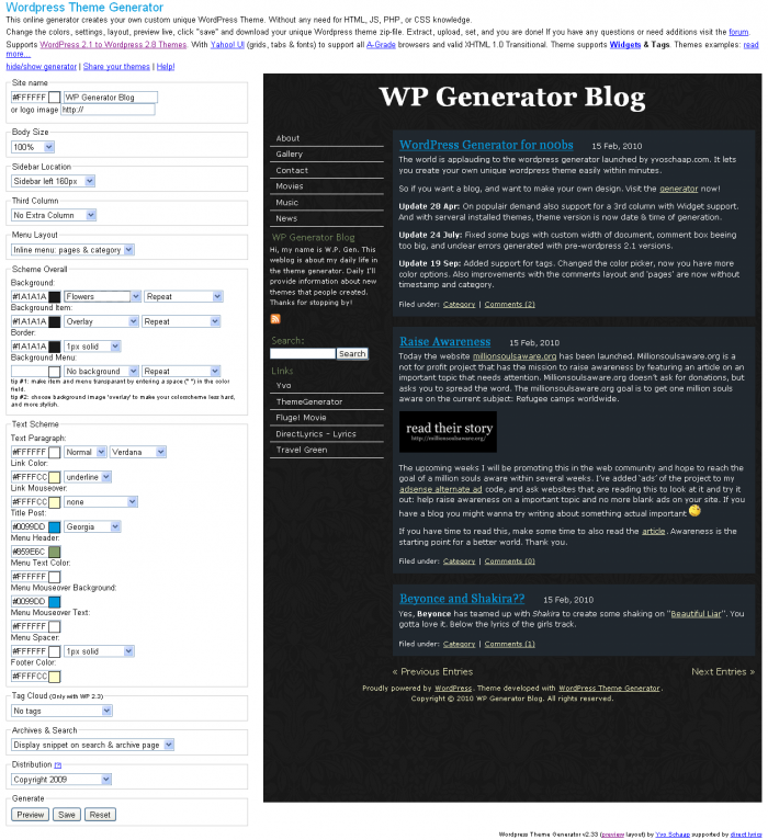 Wordpress Theme Generator - Create your own WordPress Theme._1266354570516