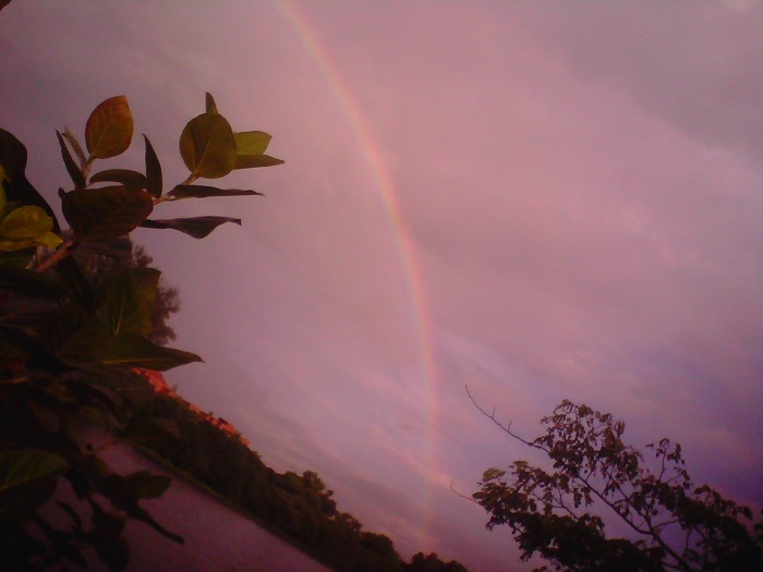 আকাশে তৈরী রংধনুর ছবি