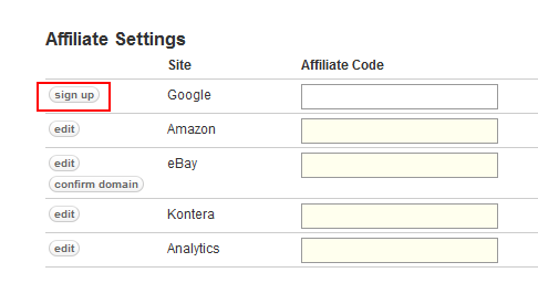 My Affiliate Settings