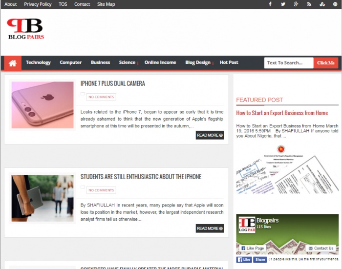 পারসোনাল ব্লগিং এর জন্য গুগল স্ট্রাকচারাল ডাটা সাপোর্টেড, হাই রেসপনসিভ  ও রেডি সিইও  ফ্রী ব্লগার টেমপ্লেট