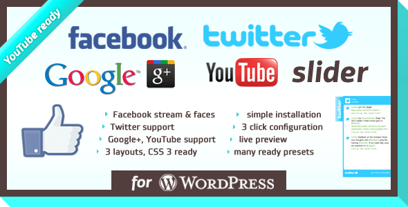 ওয়ার্ডপ্রেসের সোসাল স্লাইডার (ফেসবুক, টুইটার, গুগুল প্লাস, ইউ টিউব) প্লাগিন