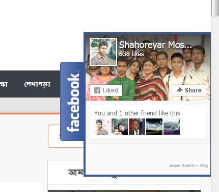আপনার ব্লগ সাইটে বা ওয়ার্ডপ্রেস সাইটে স্লাইড ফেসবুক লাইক অপশন এড করুন