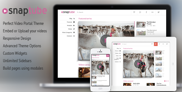 youtube এর মতো ভিডিও সাইট বানান 49$ মুল্যের Snaptube – Premium Video WordPress Theme একদম ফ্রি