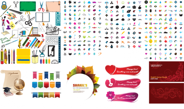 চমৎকার অনেক ভেক্টর ডিজাইন এলিমেন্ট