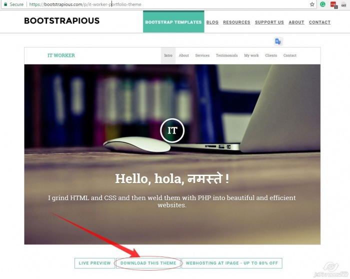 নিয়ে নিন অসাধারন একটি portfolio ওয়েব সাইটের টেমপ্লেট (IT-Worker Html templete)।