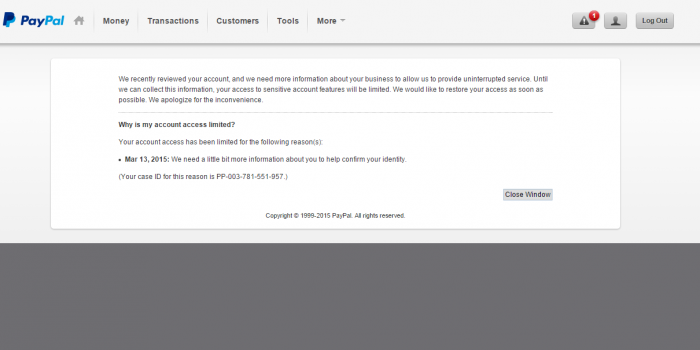 পেপাল একাউন্ট লিমিট রিমোভ করা কি সম্ভব?