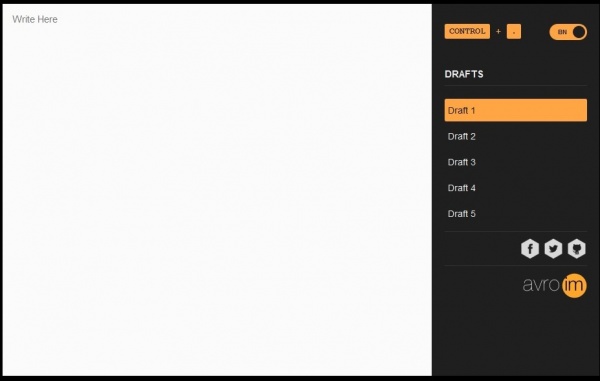 Avro.im, ব্রাউজারে অনলাইন কিংবা অফলাইনে Unicode Writing Pad