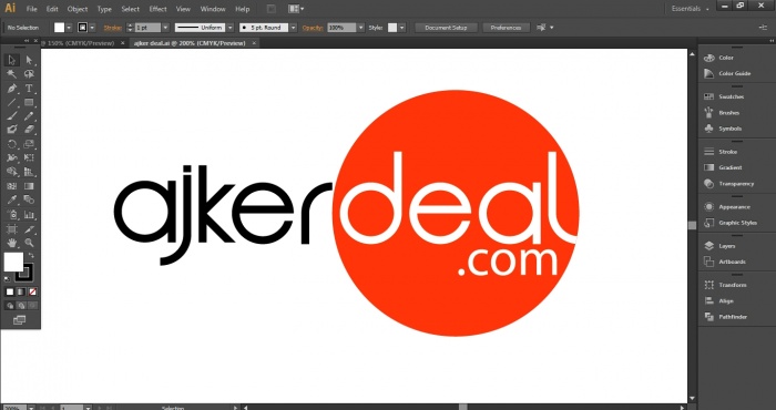 কিভাবে আজকের ডিল ডট কম লোগো ডিজাইন তৈরি করতে হয় অ্যাডোবি ইলাস্ট্রেটর