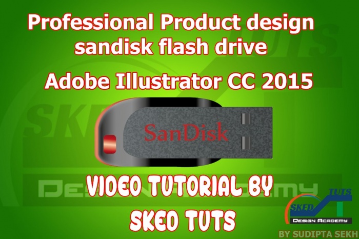 প্রফেশনাল প্রোডাক্ট লোগো ডিজাইন – সেনডেসক ফ্ল্যাশ ড্রাইভ ইউএসবি ডিজাইন তৈরি করতে হয় অ্যাডোবি ইলাস্ট্রেটরে