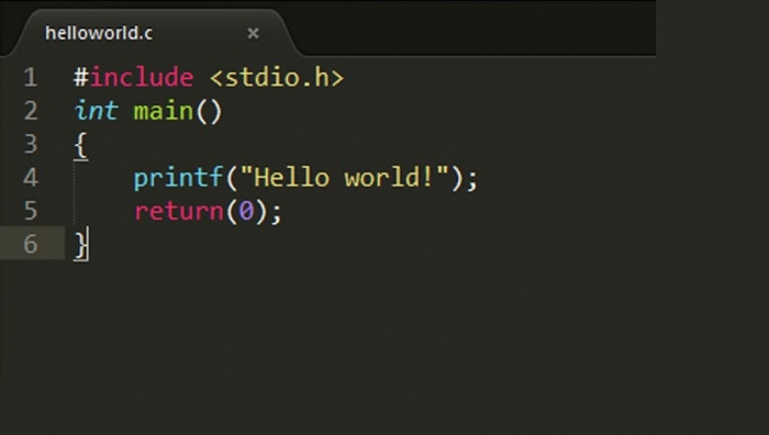 সি তে প্রথম প্রোগ্রাম, হ্যালো ওয়ার্ল্ড
