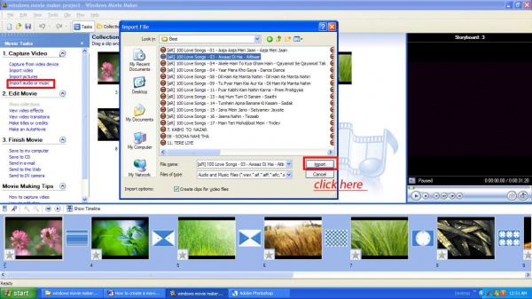 How to create a movie file in windows movie maker? part 2