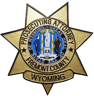 Attorney Wyoming Fremont County Badge Plaque