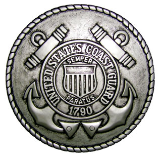 Coast Guard Seal Coin Plaque - Silver Finish