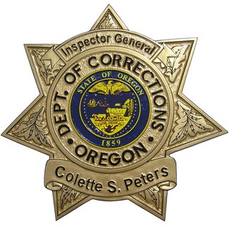Department of Corrections Oregon Badge Plaque