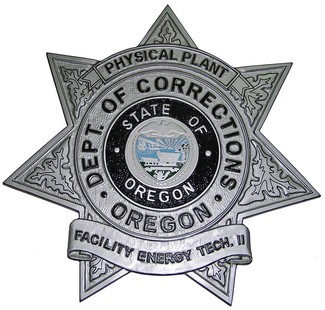 Department of Corrections Physical Plant Facility Energy Badge Plaque