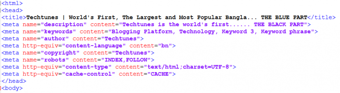 ওয়েবসাইটে মেটা ট্যাগ কি, গুরুত্ব, ও তা সেট করার পদ্ধতি