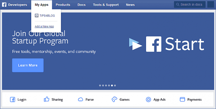 facebook create apps