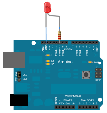 আরডুইনোতে প্রথম প্রোগ্রাম (ফ্লাসিং এল ই ডি)