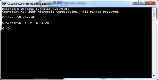শর্টকাট ভাইরাসের সমস্যা সমাধান করুন cmd দিয়ে।